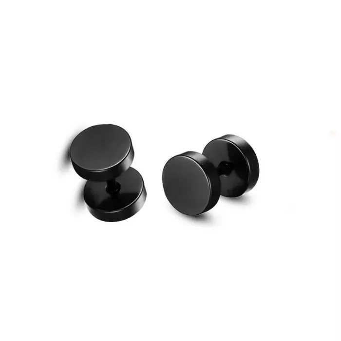 Flat Barbell Stud Earrings - Steel (4-9MM) - Image 6
