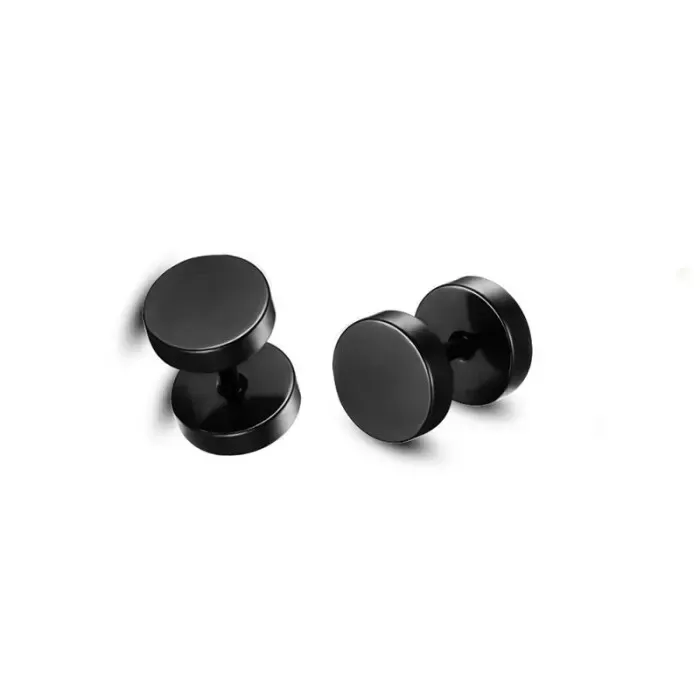 Flat Barbell Stud Earrings - Steel (4-9MM) - Image 7