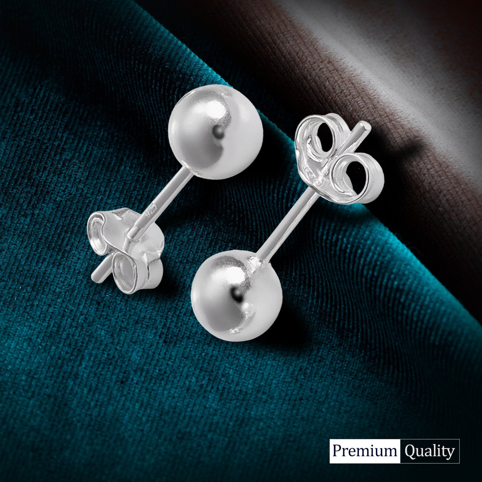 Sterling Silver 925 Ball Stud Earrings. - Image 3