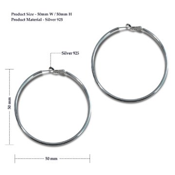 Timeless Classic Hoop Earrings - Sterling Silver 925 - Image 3