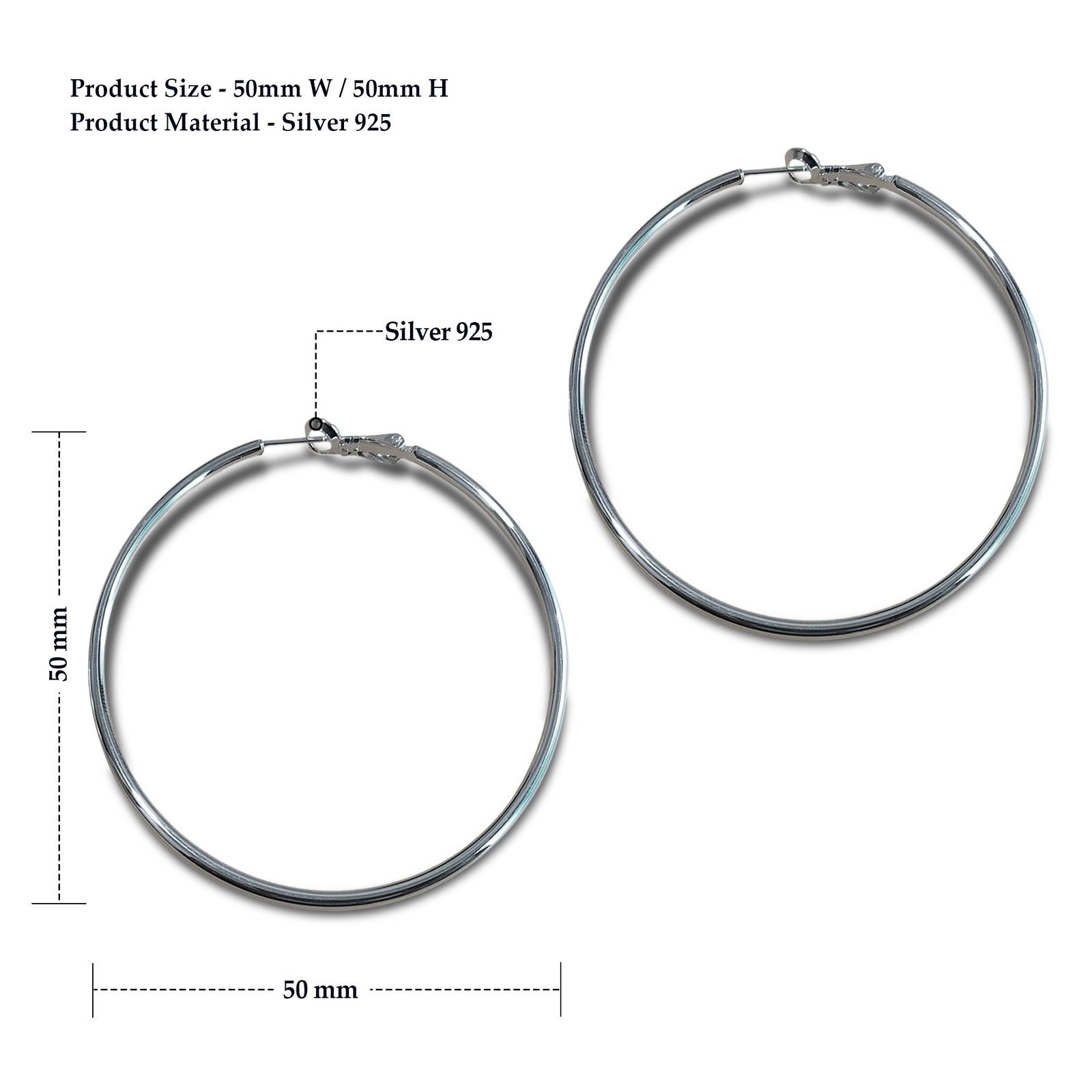 Timeless Classic Hoop Earrings - Sterling Silver 925 - Image 3