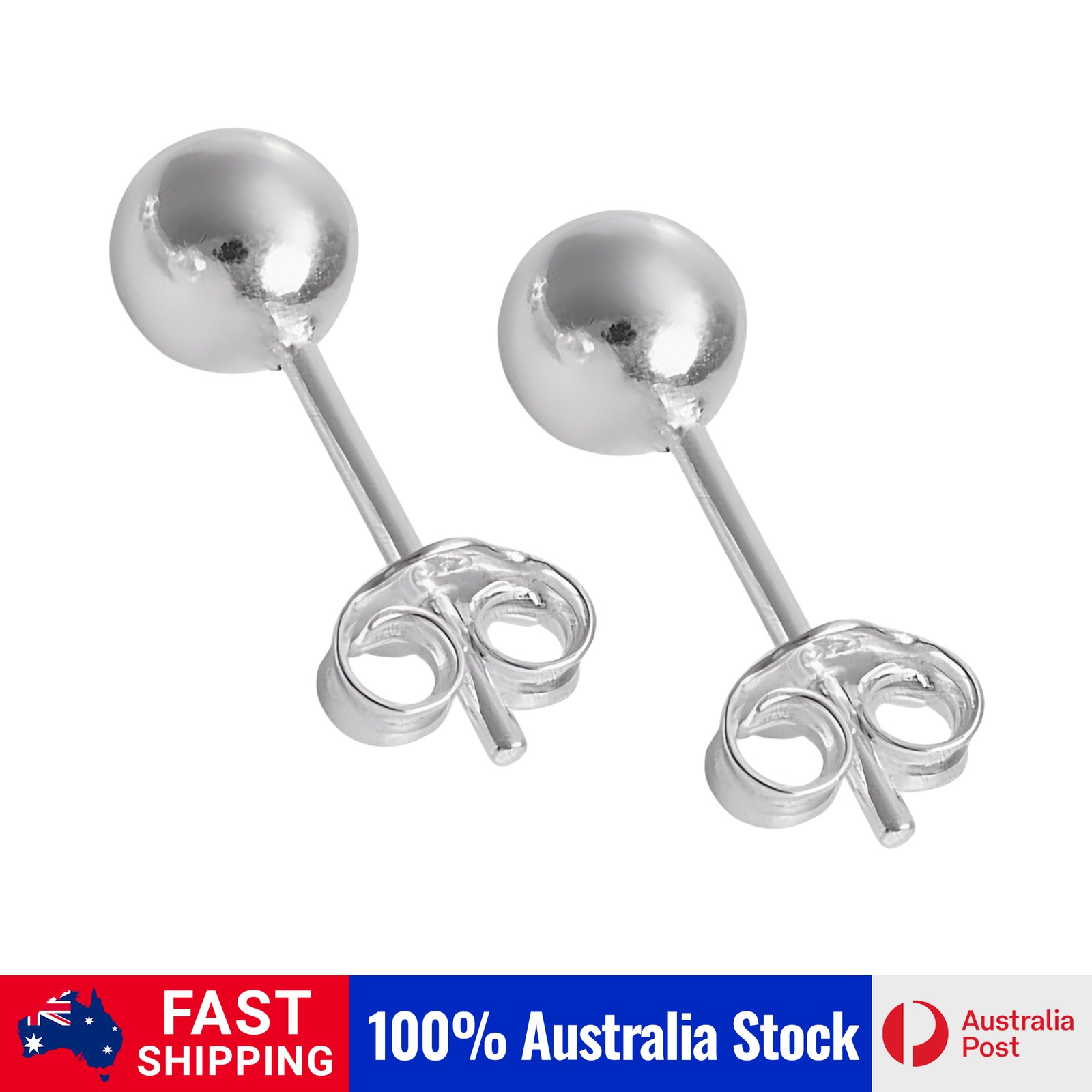Sterling Silver 925 Ball Stud Earrings. - Image 4