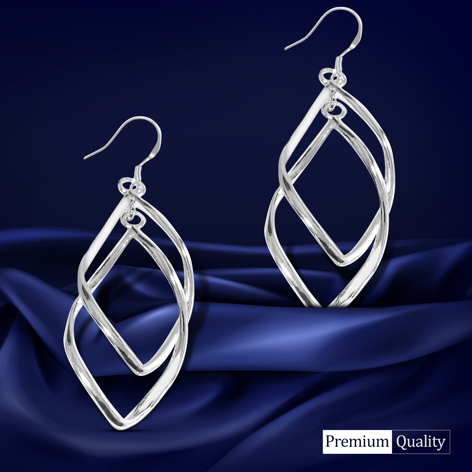 925 Sterling Silver Long Leaf Drop Dangle Hook Earrings Women Jewellery - Image 3