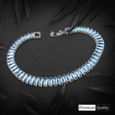 Elegant Sterling Silver 925 Crystal Tennis Bracelet